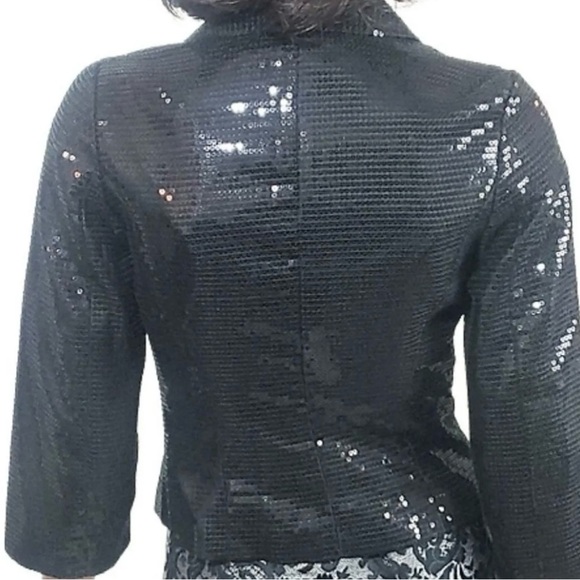 PATRICIA FIELD BLACK SEQUIN BLAZER Sex & The City Size Vintage with Tags SZ 6 - Picture 7 of 9